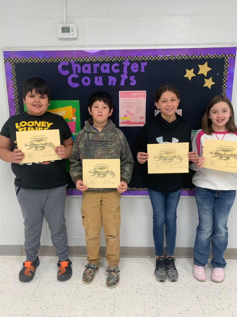 Vian Elementary February Students of the Month Vian Tenkiller