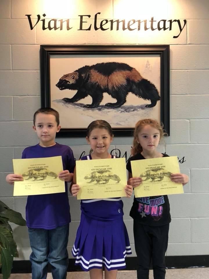 Vian Elementary Students of the Month Vian Tenkiller